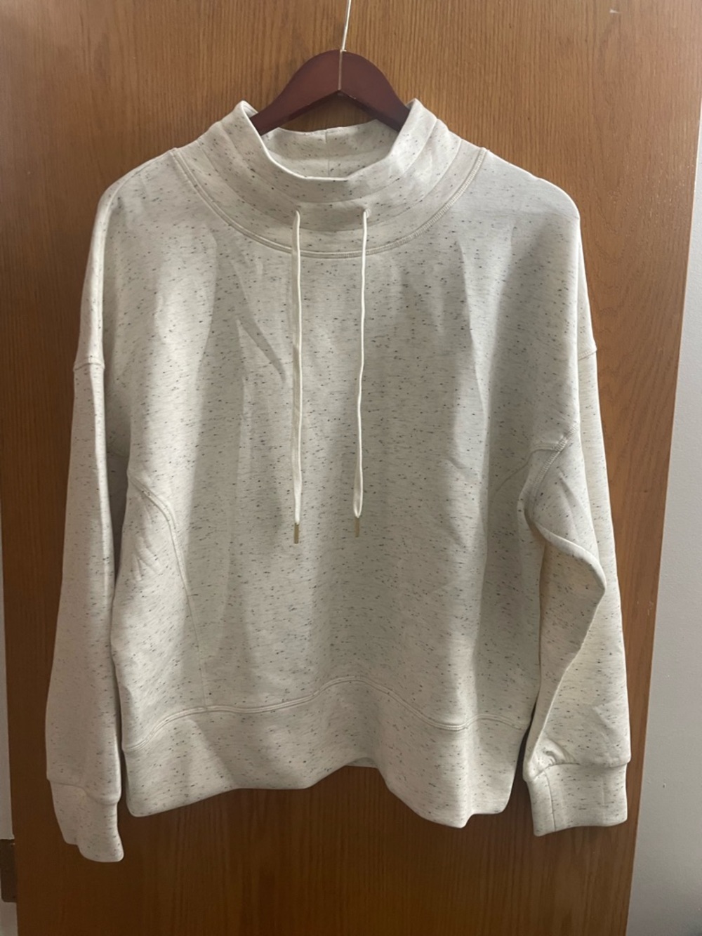Varley Double Soft Oakdale Sweatshirt Ivory Marl Fleck Pullover Medium
